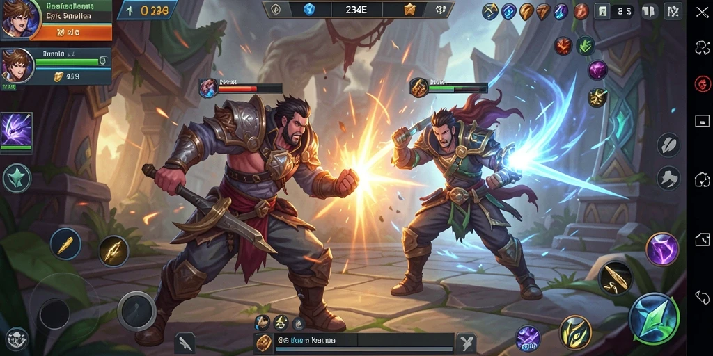 Gameplay seru dalam pertarungan MOBA di 234E.