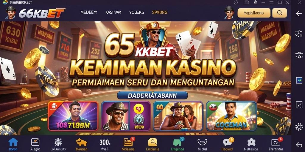 Screenshot utama 66KBET menampilkan momen seru permainan Kasino.