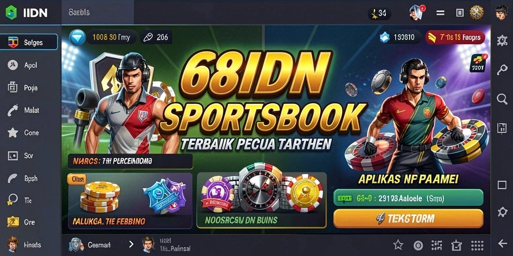 Tampilan antarmuka aplikasi 68IDN yang menarik dan modern.