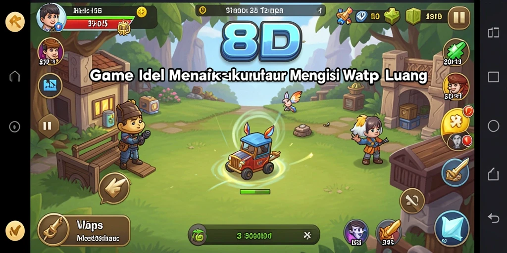 Tangkapan layar gameplay menampilkan suasana permainan Idle yang menyenangkan.