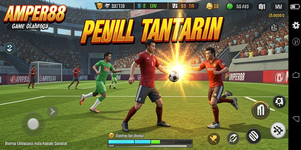 Tampilan menarik dari gameplay olahraga yang seru di AMPER88.