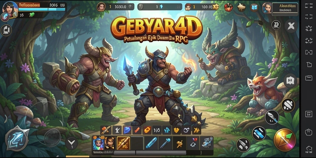 Tampilan gameplay GEBYAR4D yang menakjubkan di dunia RPG.