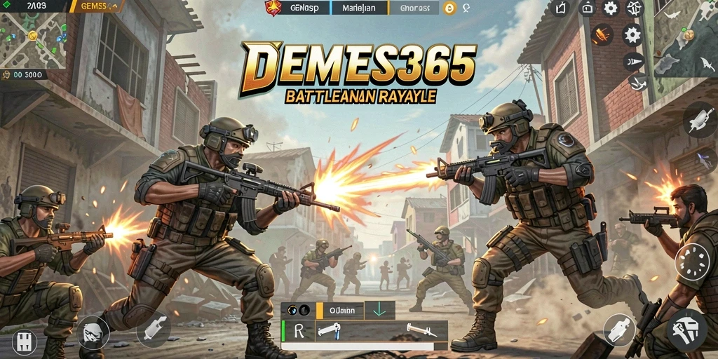 Tampilan gameplay seru dari GEMS365 dalam mode Battle Royale.