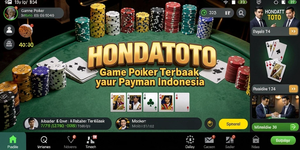 Tampilan gameplay Poker yang seru dan menantang di HONDATOTO.