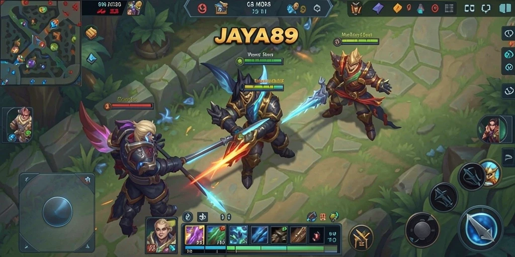 Tampilan seru gameplay JAYA89 dengan aksi MOBA yang mendebarkan.