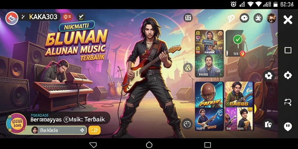 Tampilan permainan KAKA303 dengan fitur karaoke yang menarik.