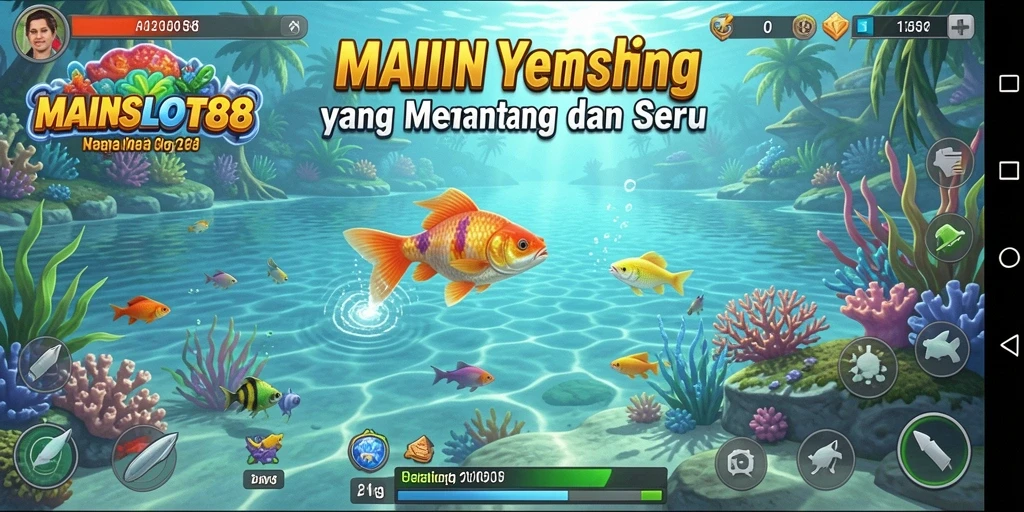 Screenshot gameplay MAINSLOT88 menampilkan pengalaman memancing yang menyenangkan.