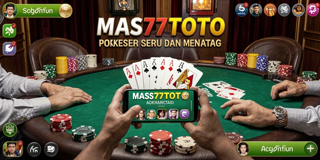 Screenshot gameplay MAS77TOTO menampilkan aksi poker yang mendebarkan.