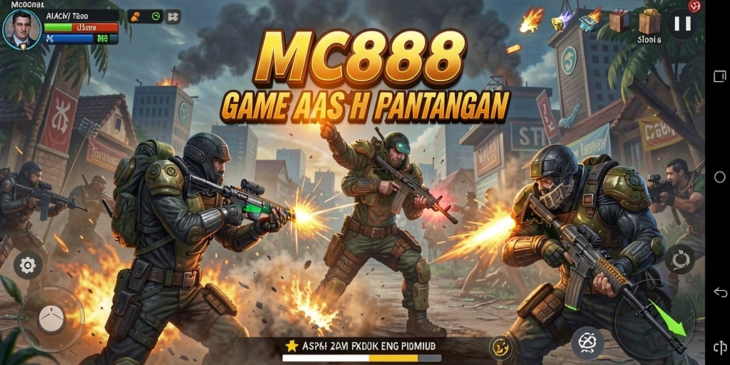 Screenshot gameplay MC888 menampilkan aksi pertarungan yang intens.