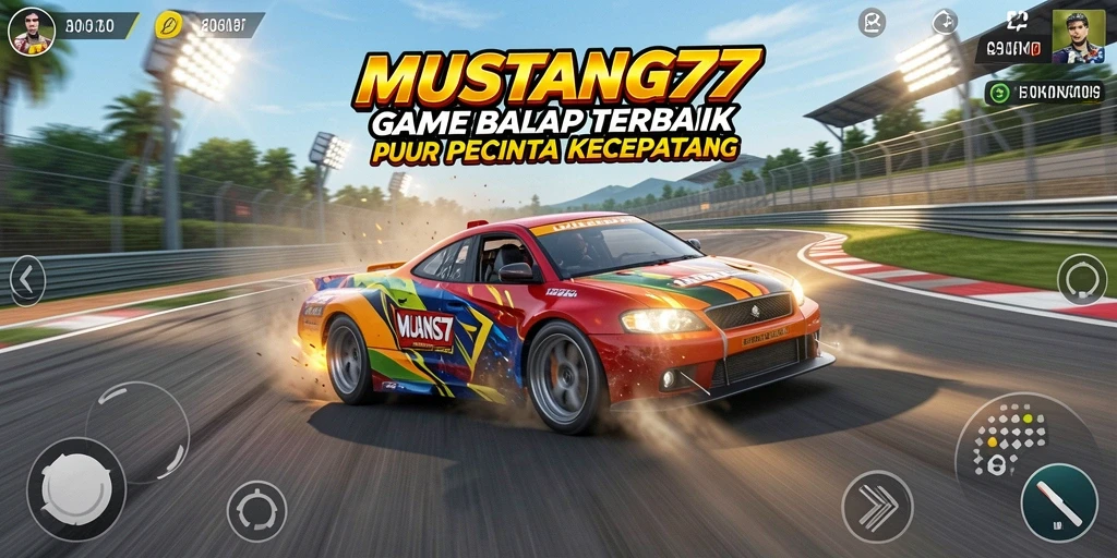 Gameplay balap yang mendebarkan di MUSTANG77 dengan grafis menawan.