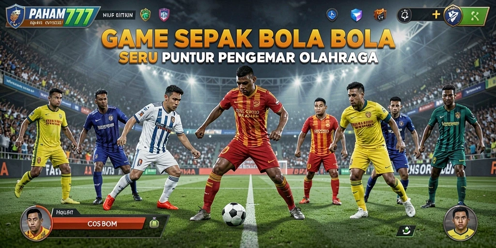 Tampilan gameplay seru dalam PAHAM777 dengan aksi sepak bola yang nyata.