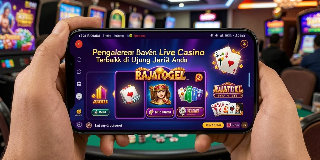 Screenshot menunjukkan dealer live sedang memandu permainan kasino di RAJATOGEL.