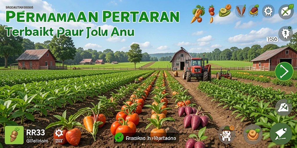 Menampilkan gameplay seru dalam mengelola kebun dan ternak.